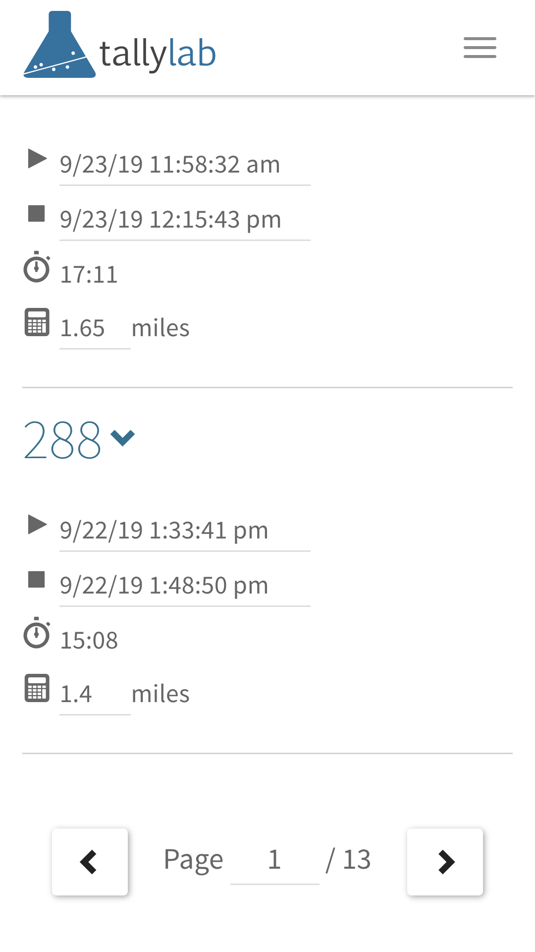 TallyLab Pagination
