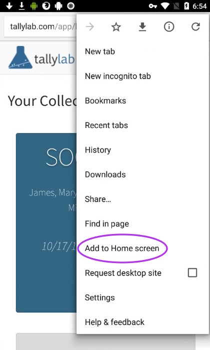 Android 8 Chrome, Step 2